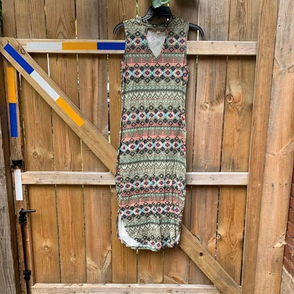 Patterned Sleeveless Dress